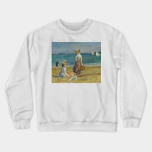 Figures on the Beach by Auguste Renoir Crewneck Sweatshirt